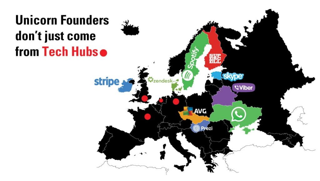 UnicornFounders Mapa Europa 1