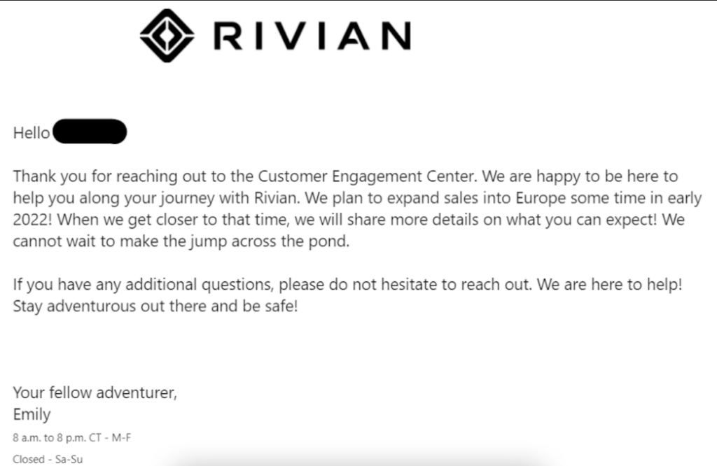 Rivian Email