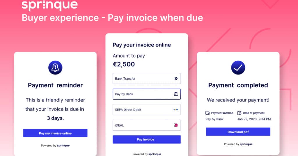 Sprinque pay by invoice