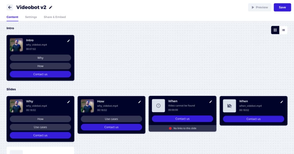Videobot Interface