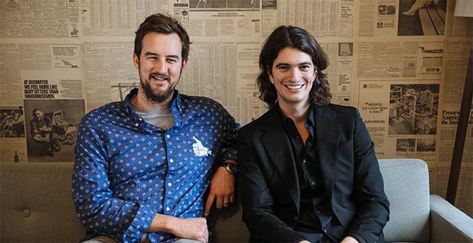 Adam en dddd, oprichters van WeWork