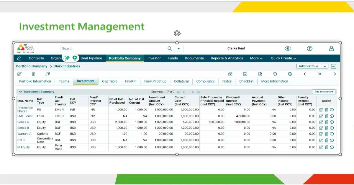 PE Front Office Investment Management