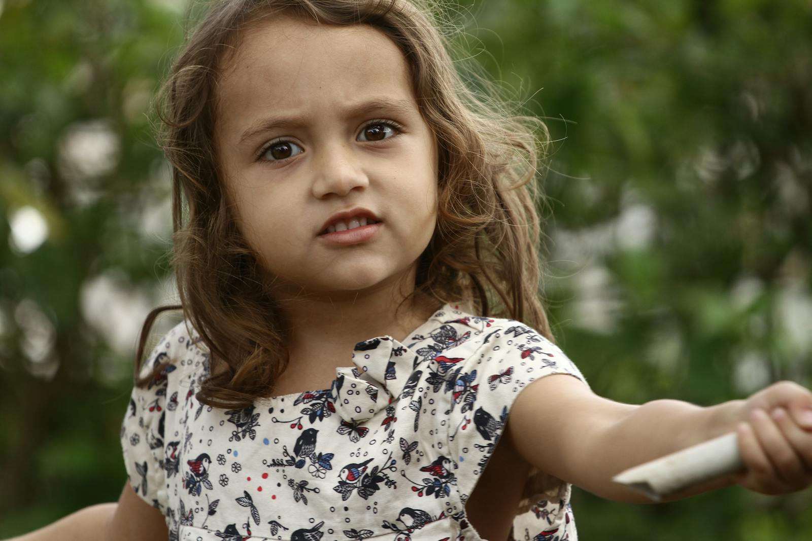 child looking cautious