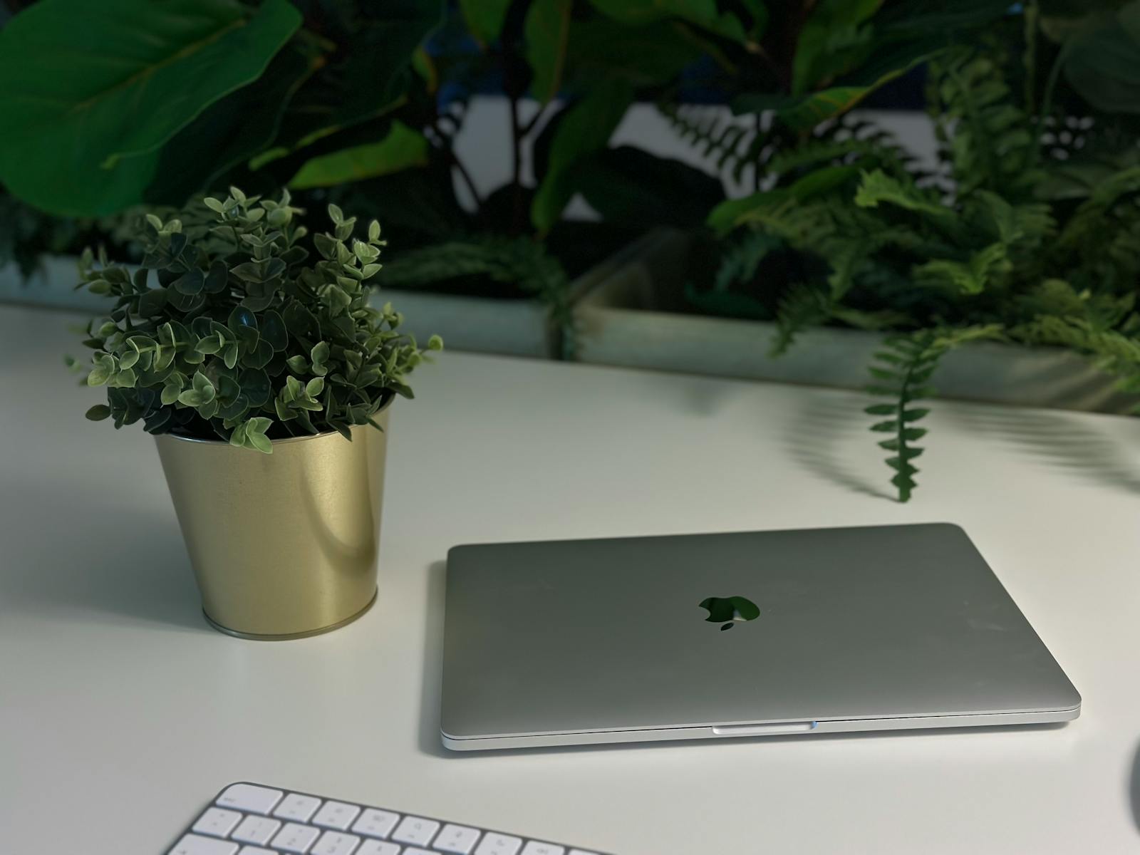 empty office desk evening