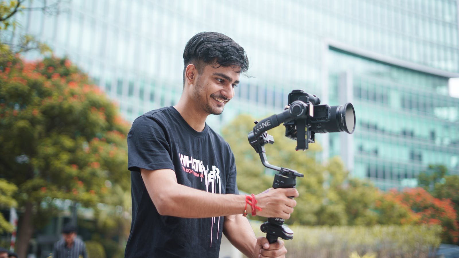Nigerian content creator filming