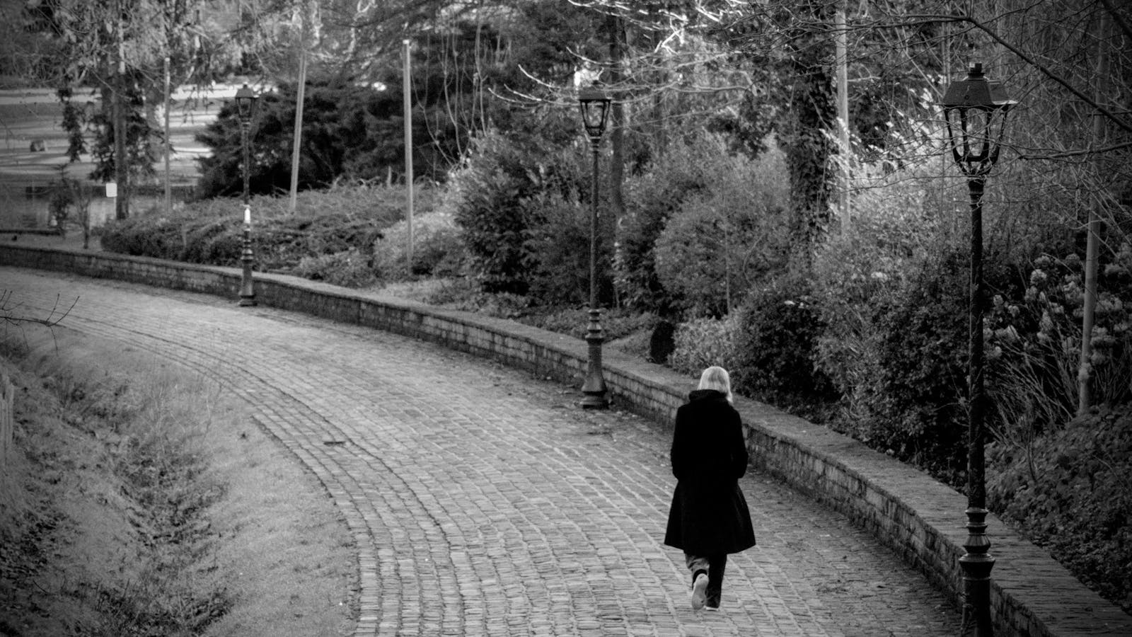 person walking alone