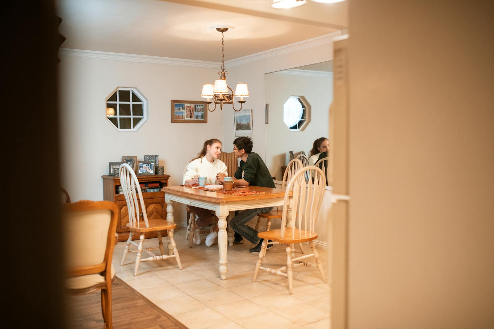 quiet dinner conversation
