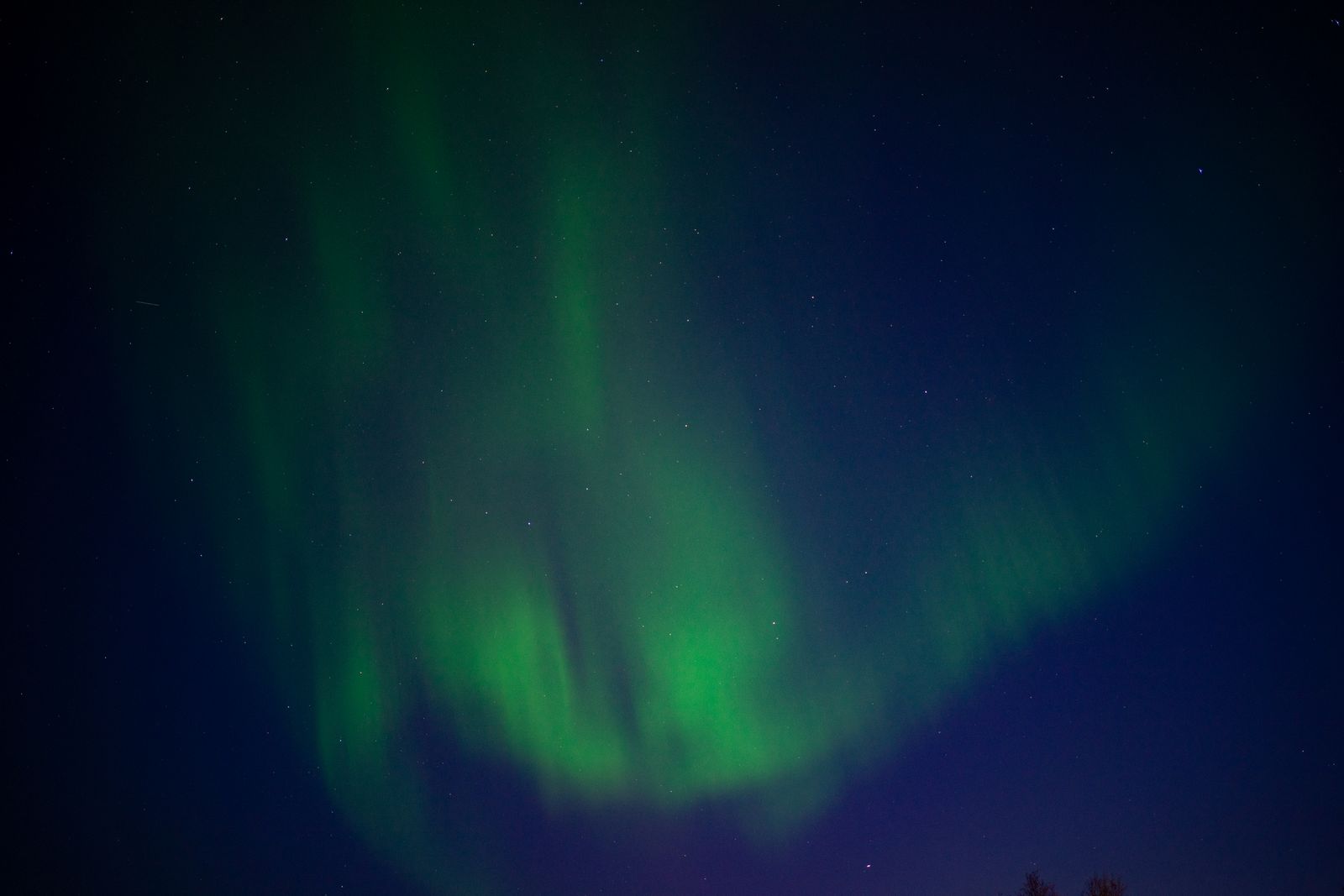 aurora over power lines