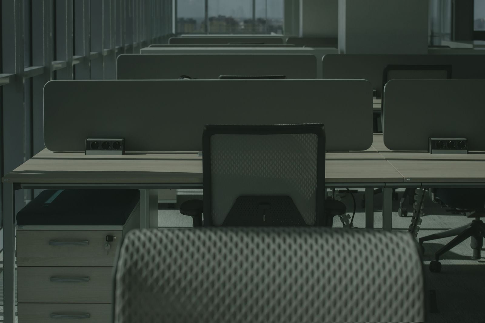 empty office Sunday evening