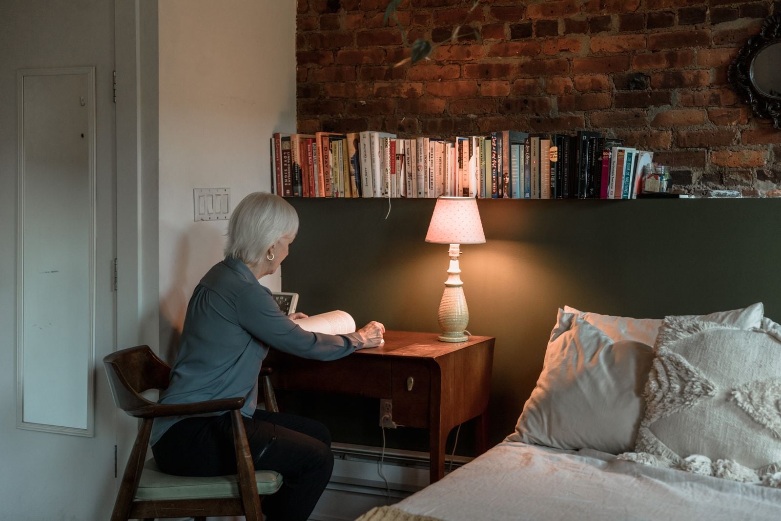 nightstand with books