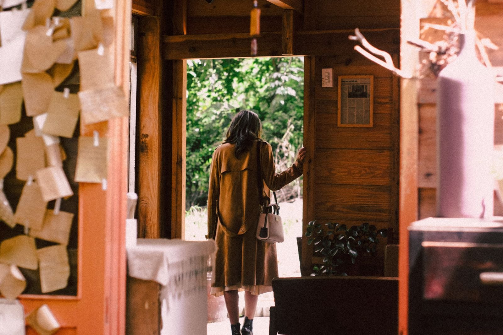 person alone doorway