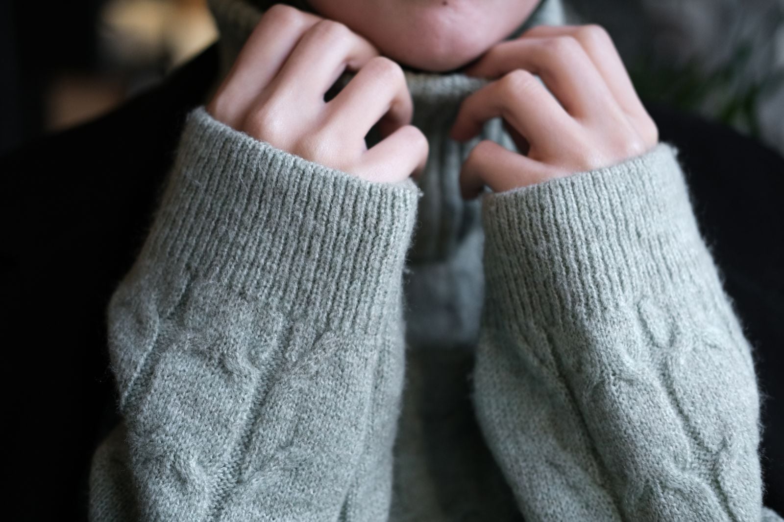 repaired wool sleeve